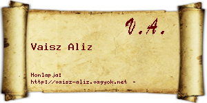 Vaisz Aliz névjegykártya